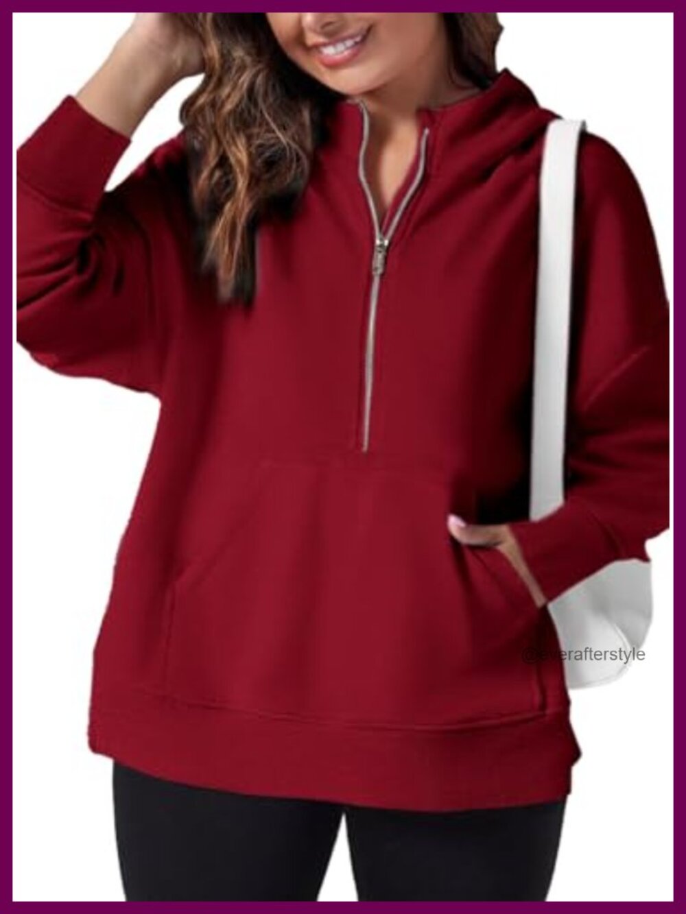 Plus Size Half Zip Hoodie Sweatshirt Oversized Casual Pullover